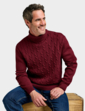Pegasus Cable Roll Neck Jumper - Burgundy