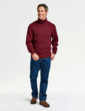 Pegasus Cable Roll Neck Jumper - Burgundy
