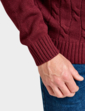 Pegasus Cable Roll Neck Jumper - Burgundy