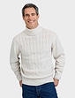 Pegasus Cable Roll Neck Jumper - Ecru