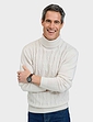 Pegasus Cable Roll Neck Jumper - Ecru