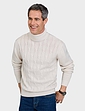 Pegasus Cable Roll Neck Jumper - Ecru