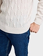 Pegasus Cable Roll Neck Jumper - Ecru