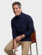 Pegasus Cable Roll Neck Jumper - Navy