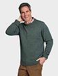 Pegasus Wool Blend Crew Neck Sweater - Forest Green