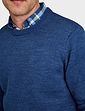 Pegasus Wool Blend Crew Neck Sweater - Navy