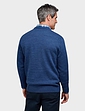 Pegasus Wool Blend Crew Neck Sweater - Navy