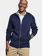 Pegasus Knitted Waffle Zip Jacket - Navy