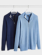 Pegasus Knitted Waffle Zip Jacket - Sky