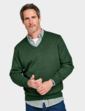 Pegasus Fleece Lined V Neck Jumper - Olive