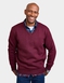 Pegasus Fleece Lined V Neck Jumper - Wine