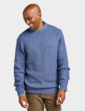 Pegasus Textured Crew Neck Jumper - Denim