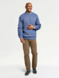 Pegasus Textured Crew Neck Jumper - Denim