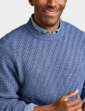 Pegasus Textured Crew Neck Jumper - Denim