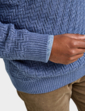 Pegasus Textured Crew Neck Jumper - Denim