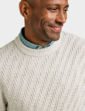 Pegasus Textured Crew Neck Jumper - Ecru