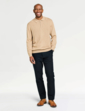 Pegasus Zip Neck Cable Knitted Polo - Camel