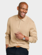 Pegasus Zip Neck Cable Knitted Polo - Camel