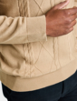 Pegasus Zip Neck Cable Knitted Polo - Camel