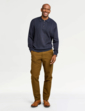 Pegasus Zip Neck Cable Knitted Polo - Navy