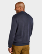 Pegasus Zip Neck Cable Knitted Polo - Navy