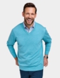 Pegasus Luxury Cotton V Neck Sweater - Aqua