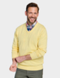 Pegasus Luxury Cotton V Neck Sweater - Lemon