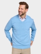 Pegasus Luxury Cotton V Neck Sweater - Sky
