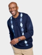 Tootal Argyle Long Sleeve Knitted Polo - Navy