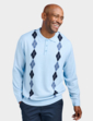 Tootal Argyle Long Sleeve Knitted Polo - Sky