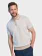 Pegasus Knitted Short Sleeve Polo - Beige