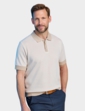 Pegasus Knitted Short Sleeve Polo - Beige