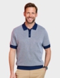 Pegasus Knitted Short Sleeve Polo - Navy