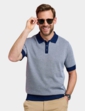 Pegasus Knitted Short Sleeve Polo - Navy