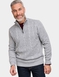 Pegasus Fleece Lined Quarter Zip Cable Knit Jumper - Grey