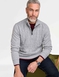 Pegasus Fleece Lined Quarter Zip Cable Knit Jumper - Grey