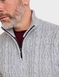 Pegasus Fleece Lined Quarter Zip Cable Knit Jumper - Grey