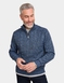 Pegasus Fleece Lined Quarter Zip Cable Knit Jumper - Navy