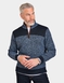 Pegasus Fleece Lined Quarter Zip with Faux Suede Trim - Navy