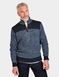 Pegasus Fleece Lined Quarter Zip with Faux Suede Trim - Navy