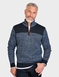 Pegasus Fleece Lined Quarter Zip with Faux Suede Trim - Navy