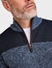 Pegasus Fleece Lined Quarter Zip with Faux Suede Trim - Navy