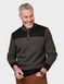 Pegasus Fleece Lined Quarter Zip with Faux Suede Trim - Olive