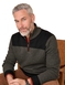 Pegasus Fleece Lined Quarter Zip with Faux Suede Trim - Olive