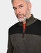 Pegasus Fleece Lined Quarter Zip with Faux Suede Trim - Olive