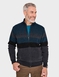 Pegasus Fleece Lined Chenille Stripe Zipper - Navy
