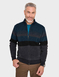 Pegasus Fleece Lined Chenille Stripe Zipper - Navy
