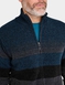 Pegasus Fleece Lined Chenille Stripe Zipper - Navy