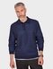 Pegasus Chunky Knitted Chenille Polo - Navy