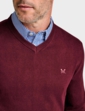 Crew Clothing Organic Cotton V Neck Jumper - Burgundy